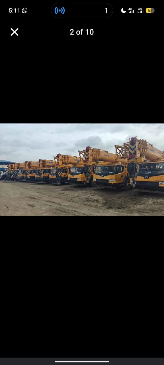 Row of XCMG truck-mounted mobile cranes