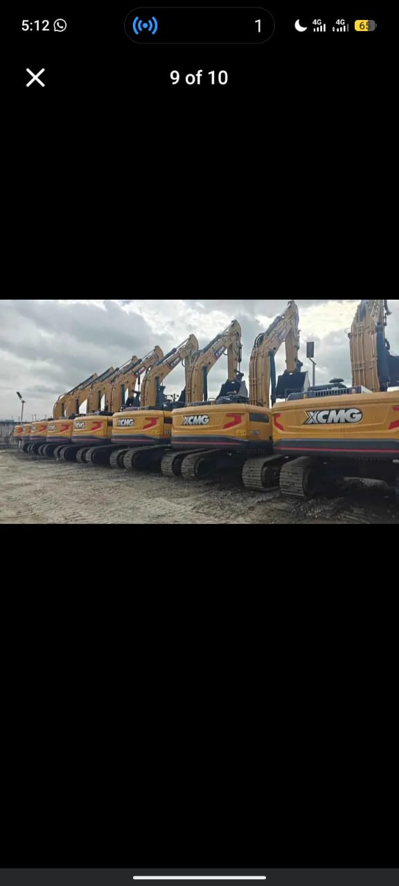 XCMG excavator fleet at the Lagos yard ready for deployment